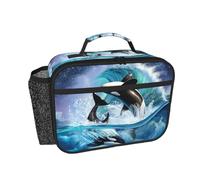 Hnnkloy Ola de orcas asesinas,Bolsa de almuerzo portátil, fiambrera resistente, bolsa isotérmica reutilizable