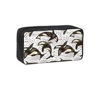 Hnnkloy Orcas de Acuarela,Estuche de lápices de Gran Capacidad, portátil, para bolígrafos, Bolsa de papelería para la Escuela y la Oficina.