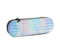 Hnnkloy Organizador de Cuero de la Caja de lápiz para el Almacenamiento de los Efectos de Escritorio,Holograma Colorido del Color del Arco Iris holográfico