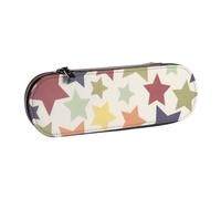 Hnnkloy Organizador de Cuero para lápices para Almacenamiento de papelería, Superficie Colorida de Estrella