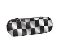 Hnnkloy Organizador de Estuche de Cuero para Almacenamiento de papelería,Bandera a Cuadros Car Racing Rally Club