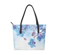 Hnnkloy Orquídeas y flores naturales,Bolso de mano de piel sintética, bolso tote de gran capacidad, bolso de hombro para mujer, ideal para el trabajo y los viajes.