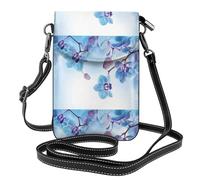 Hnnkloy Orquídeas y flores naturales,Bolsos para celular para mujer, bolsos pequeños cruzados - Cartera para celular de cuero sintético con ranuras para tarjetas de crédito