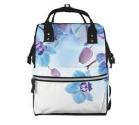 Hnnkloy Orquídeas y flores naturales.Mochila de maternidad de gran capacidad, bolso cambiador, mochila de viaje para actividades al aire libre.