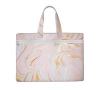 Hnnkloy Pastel Marmoleado Ajustado,Bolsa de lona para documentos con cremallera, bolso de mano, maletín para la escuela y la oficina.