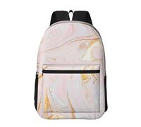 Hnnkloy Pastel Marmoleado Ajustado,Mochila informal de 17 pulgadas con bolsillos, resistente al agua, para la escuela.