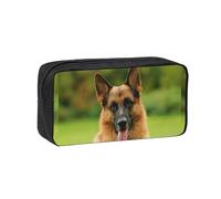 Hnnkloy Pastor alemán Feliz Impreso,Estuche de lápices de Gran Capacidad, portátil, para bolígrafos, Bolsa de papelería para la Escuela y la Oficina.