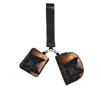 Hnnkloy Pastor alemán negro Bokeh Otoño Alemán,Bolso de muñeca para deportes al aire libre, monedero portátil, cartera de muñeca con llavero desmontable