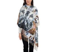 Hnnkloy Pastor australiano nieve invierno hermosos perros,Bufanda grande de cachemira sintética para mujer, chal ligero con borlas, 197 x 72 cm