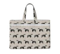 Hnnkloy Pastores australianos lindos,Bolsa de lona para documentos con cremallera, bolso de mano, maletín para la escuela y la oficina.