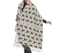 Hnnkloy Pastores australianos lindos,Bufanda grande de cachemira sintética para mujer, chal ligero con borlas de moda, 196 x 68 cm