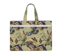 Hnnkloy Pato de acuarela,Bolsa de lona para documentos con cremallera, bolso de mano, maletín para la escuela y la oficina.