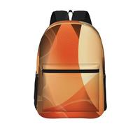 Hnnkloy Patrón abstracto naranja y marrón,Mochila informal de 17 pulgadas con bolsillos, resistente al agua, para la escuela.