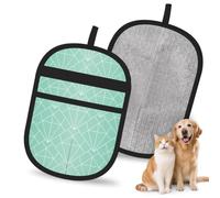 Hnnkloy Patrón Art Déco sin Costuras, Paquete de 2 Guantes para Eliminar el Pelo de Mascotas, Guantes de Aseo antiestáticos para Perros y Gatos.