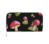 Hnnkloy Patrón de amanita muscaria roja,Carteras de Cuero PU de Gran Capacidad para Hombres y Mujeres.