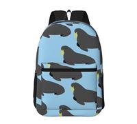 Hnnkloy Patrón de animal de morsa,Mochila informal de 17 pulgadas con bolsillos, resistente al agua, para la escuela.