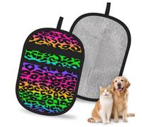 Hnnkloy Patrón de Animales de Colores, Paquete de 2 Guantes para Eliminar el Pelo de Mascotas, Guantes de Aseo antiestáticos para Perros y Gatos.