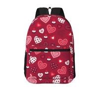 Hnnkloy Patrón de corazón de amor para San Valentín,Mochila informal de 17 pulgadas con bolsillos, resistente al agua, para la escuela.