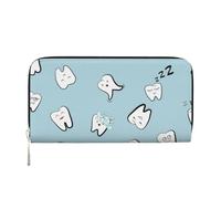 Hnnkloy Patrón de Dientes Diente Caricatura Dental,Carteras de Cuero PU de Gran Capacidad para Hombres y Mujeres.