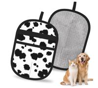 Hnnkloy Patrón de Estampado dálmata, Paquete de 2 Guantes para Eliminar el Pelo de Mascotas, Guantes de Aseo antiestáticos para Perros y Gatos.