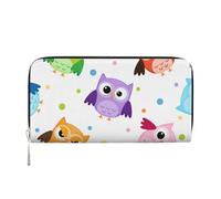 Hnnkloy Patrón de Estampado de búho Lindo,Carteras de Cuero PU de Gran Capacidad para Hombres y Mujeres.