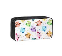 Hnnkloy Patrón de Estampado de búho Lindo,Estuche de lápices de Gran Capacidad, portátil, para bolígrafos, Bolsa de papelería para la Escuela y la Oficina.