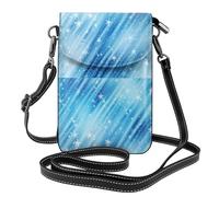 Hnnkloy Patrón de estrellas brillantes azules,Bolsos para celular para mujer, bolsos pequeños cruzados - Cartera para celular de cuero sintético con ranuras para tarjetas de crédito