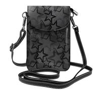 Hnnkloy Patrón de estrellas gris,Bolsos para celular para mujer, bolsos pequeños cruzados - Cartera para celular de cuero sintético con ranuras para tarjetas de crédito