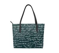 Hnnkloy Patrón de fórmulas matemáticas escritas a mano,Bolso de mano de piel sintética, bolso tote de gran capacidad, bolso de hombro para mujer, ideal para el trabajo y los viajes.