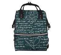 Hnnkloy Patrón de fórmulas matemáticas escritas a mano.Mochila de maternidad de gran capacidad, bolso cambiador, mochila de viaje para actividades al aire libre.