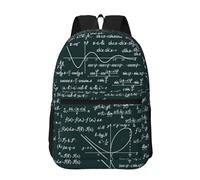 Hnnkloy Patrón de fórmulas matemáticas escritas a mano,Mochila informal de 17 pulgadas con bolsillos, resistente al agua, para la escuela.