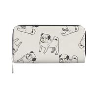 Hnnkloy Patrón de Garabato de Perro,Carteras de Cuero PU de Gran Capacidad para Hombres y Mujeres.