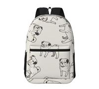 Hnnkloy Patrón de garabato de perro,Mochila informal de 17 pulgadas con bolsillos, resistente al agua, para la escuela.