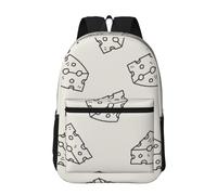 Hnnkloy Patrón de garabato de queso,Mochila informal de 17 pulgadas con bolsillos, resistente al agua, para la escuela.