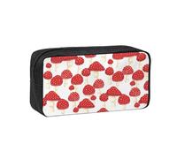 Hnnkloy Patrón de Hongos Rojos amanita muscaria,Estuche de lápices de Gran Capacidad, portátil, para bolígrafos, Bolsa de papelería para la Escuela y la Oficina.