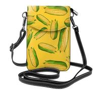 Hnnkloy Patrón de mazorcas de maíz frescas y maduras,Bolsos para celular para mujer, bolsos pequeños cruzados - Cartera para celular de cuero sintético con ranuras para tarjetas de crédito