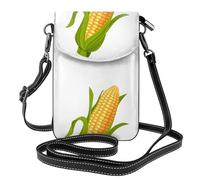 Hnnkloy Patrón de mazorcas de maíz frescas y maduras,Bolsos para celular para mujer, bolsos pequeños cruzados - Cartera para celular de cuero sintético con ranuras para tarjetas de crédito
