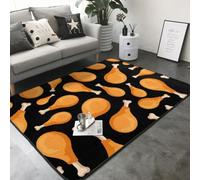 Hnnkloy Patrón de Muslos de Pollo Frito, Alfombra Grande Antideslizante para Sala de Estar o Dormitorio, 208 x 148 cm.
