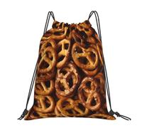 Hnnkloy Patrón de pan de pretzels,Mochila con cordón unisex, bolsa deportiva para gimnasio, mochila informal para el día a día.