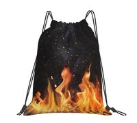Hnnkloy Patrón de parrilla de carbón llameante,Mochila con cordón unisex, bolsa deportiva para gimnasio, mochila informal para el día a día.