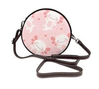 Hnnkloy Patrón de pez ajolote,Bolso de hombro de piel sintética, bolso cruzado redondo - Bolso circular para mujer