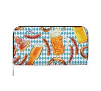 Hnnkloy Patrón de Pizza de Pan con Salchicha,Carteras de Cuero PU de Gran Capacidad para Hombres y Mujeres.
