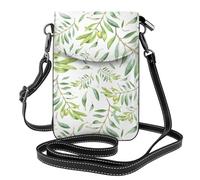 Hnnkloy Patrón de rama de olivo en acuarela verde,Bolsos para celular para mujer, bolsos pequeños cruzados - Cartera para celular de cuero sintético con ranuras para tarjetas de crédito
