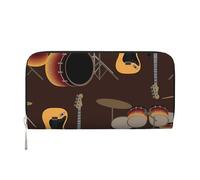 Hnnkloy Patrón de Rock de Tambores Retro,Carteras de Cuero PU de Gran Capacidad para Hombres y Mujeres.