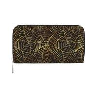 Hnnkloy Patrón de telaraña Dorada,Carteras de Cuero PU de Gran Capacidad para Hombres y Mujeres.