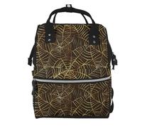 Hnnkloy Patrón de telaraña dorada.Mochila de maternidad de gran capacidad, bolso cambiador, mochila de viaje para actividades al aire libre.