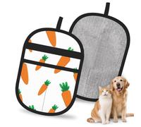Hnnkloy Patrón de Zanahorias en Acuarela, Paquete de 2 Guantes para Eliminar el Pelo de Mascotas, Guantes de Aseo antiestáticos para Perros y Gatos.