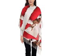 Hnnkloy Patrón del Cavalier King Charles Spaniel,Bufanda grande de cachemira sintética para mujer, chal ligero con borlas, 197 x 72 cm