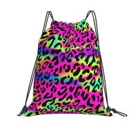 Hnnkloy Patrón geométrico abstracto de neón brillante,Mochila con cordón unisex, bolsa deportiva para gimnasio, mochila informal para el día a día.