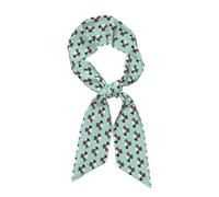 Hnnkloy Patrón infantil con ilustración de cachorro carlino azul, Bufanda de seda sintética para mujer, bufandas de moda para el cuello, pañuelo para el cuello, diadema